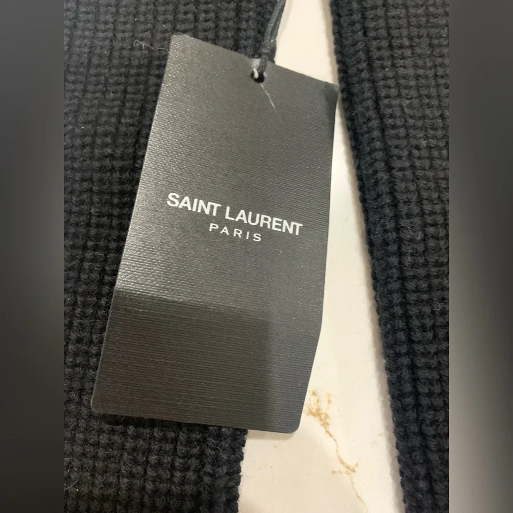 SAINT LAURENT Wool Fingerless Gloves In Black Size M